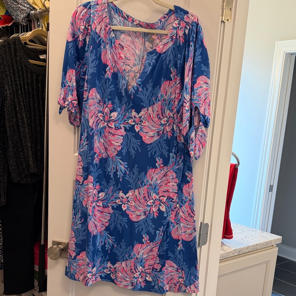 Lilly Pulitzer Blue and Pink Floral Dress